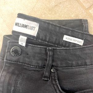 WilliamRast missy SZ29 black MIDRISE CROP BOOT distress bottom cotton/poly blend